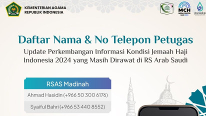 Sebanyak 45 Jemaah Haji Indonesia Masih Dirawat di RS Arab Saudi, Keluarga Bisa Update Informasi ke Nomor Ini