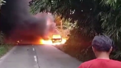 Mobil Pikap Angkut BBM Terbakar di Socokangsi Klaten