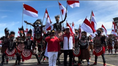 Menyambut HUT RI Ke-79, 10.000 Bendera Merah Putih Dibagikan di Papua Tengah
