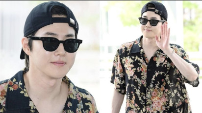 Suho EXO Sudah Terlihat di Bandara Incheon Menuju Jakarta untuk Konser dan Fansign Event
