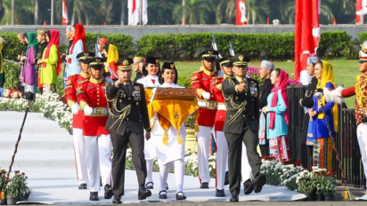 Bendera Pusaka Diambil dari Monas dengan Kirab untuk HUT ke-79 RI di IKN
