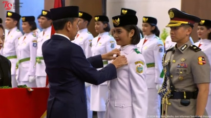 Viral si Boru Batak Violetha Sianturi asal Kabupaten Tapteng Pimpin Pengukuhan Paskibraka Nasional di IKN