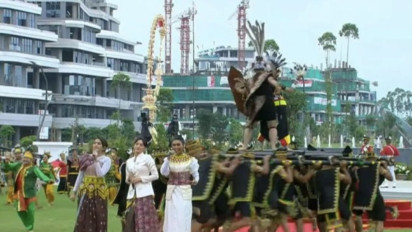 Lagu Puspa Warni dan Tarian Natana Borneo Meriahkan Upacara HUT ke-79 RI di IKN