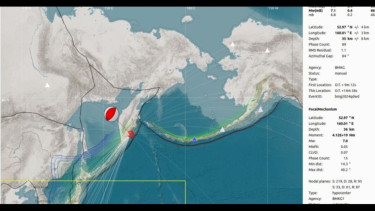 Gempa Bumi Berkekuatan 7,0 Guncang Lepas Pantai Kamchatka, Rusia