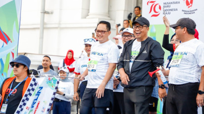 Pj Gubernur Adhy Lepas 1600 Pelari Surabaya QRIS Run 2024