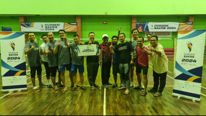 Tumbangkan Arutmin, TV One Juara Porseni Bakrie 2024 Cabor Bulu Tangkis