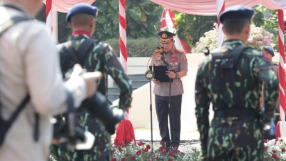 Kapolri Pimpin Upacara Hari Juang Polri di Surabaya