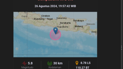 Gempa Terkini di Yogyakarta, BMKG Laporkan Guncangan 5,8 Magnitudo Tak Berpotensi Tsunami, Masyarakat Diminta Waspada Gempabumi Susulan
