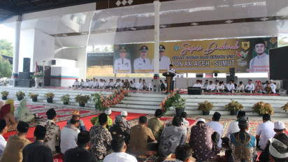 Disambut Ribuan Masyarakat Labusel, Pj Gubernur Sumut Agus Fatoni Ajak Masyarakat Sukseskan PON XXI I