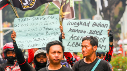 Demo di Patung Kuda, Protes Kurir Online Kerap Kena Suspend Aplikator