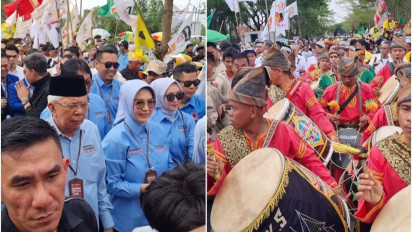 Unik! Paslon Mawardi Yahya - RA Anita Diarak Pakai Tanjidor Saat Daftar ke KPU