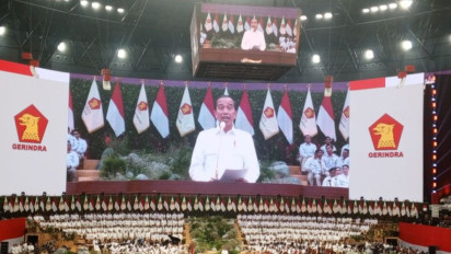 Di Depan Kader Partai Gerindra, Jokowi Singgung Angka 08 yang Identik Keberuntungan Prabowo