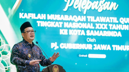 Optimis Juara Umum, Pj Gubernur Jawa Timur Lepas Kafilah MTQ XXX Samarinda