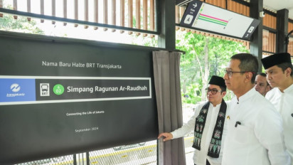 Heru Budi Resmikan Perubahan Nama Halte Simpang Ragunan Ar-Raudhah