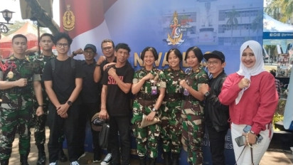 Kemeriahan HUT ke-79 TNI AL Diiringi Lagu Patriotik Menggema di Koarmada RI