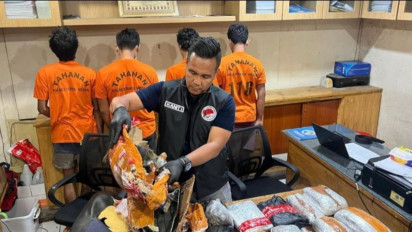 Polrestabes Medan Gagalkan Pengiriman Ganja Kering 5,7 Kilogram, 4 Pelaku Terancam Hukuman Mati