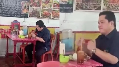 Netizen Rekam Momen Erick Thohir Makan di Warung Bebek Elmira, Fedi Nuril: Ketikung Lagi Deh Piala Oscar Gue