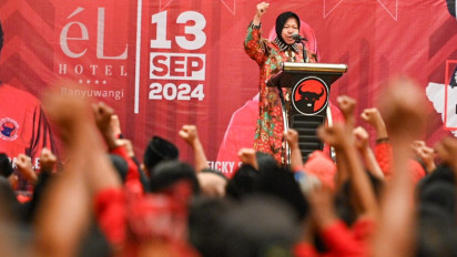 Sempat Blusukan di Beberapa Sentra Ekonomi, Risma Orasi di Rakercabsus PDIP Banyuwangi