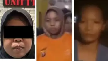 Kolase wajah pelaku penculikan dan pembunuhan Aqila (5) yang wajahnya dilakban di Lebak, Banten.