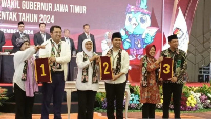 KPU Jatim Tetapkan Nomor Urut Pasangan Calon Gubernur - Wakil Gubernur pada Pilkada 2024