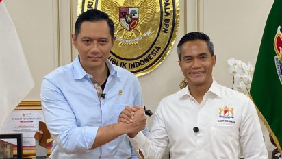 Menteri ATR/Kepala BPN AHY Bertemu dan Ucapkan Selamat Kepada Ketua Umum Kadin Indonesia Anindya Bakrie