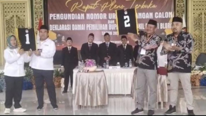 Pengundian Nomor Urut Calon Bupati dan Wakil Bupati Blora, Ini Hasilnya