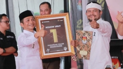 Pasangan Calon Binzein dan Abang Ijo Dapat Nomor Urut 1 di Pilkada Purwakarta: Kita Selesaikan dengan Damai