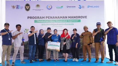 Bukti Mendukung National Blue Carbon Action: Pelindo Regional 2 Rehabilitasi 70.000 Bibit Mangrove di Indramayu Jawa Barat