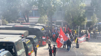 Aksi Demonstrasi September Berdarah Mahasiswa di Kendari Dikawal Ribuan Personel Keamanan