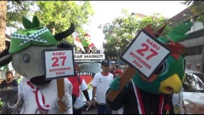 Si Boki dan Si Jalih Sambangi Alun-alun Jombang, Sosialisasi Pilkada Makin Semarak