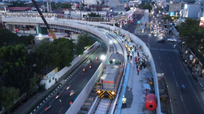 Jakpro Resmi Uji Coba Jalur LRT dari Stasiun Velodrome ke Rawamangun