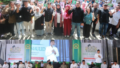 Kampanye Pilkada Banyuwangi, Cabup Ipuk Temui Ratusan Anak Muda, Cabup Gus Makki Gelar Haul Orang Tua