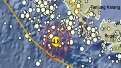 BMKG: Gempa 4,8 Magnitudo Guncang Pesisir Barat Lampung