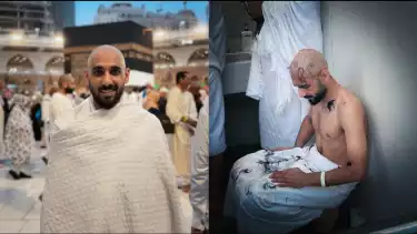 Penyerang Timnas Bahrain, Ali Madan saat pergi ibadah haji