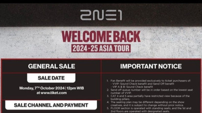 2NE1 Siap Hibur Semua Warga Indonesia di Jakarta pada Sabtu 23 November 2024, Ini Daftar Harganya