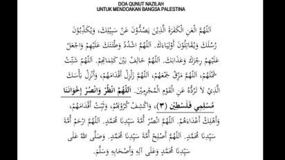 Ini Bacaan Qunut Nazilah yang Diserukan PBNU untuk Palestina