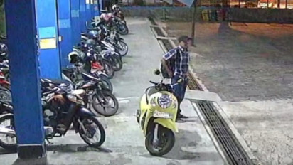 Pria Maling Motor di Terminal Ir Soekarno Klaten, Aksinya Terekam CCTV