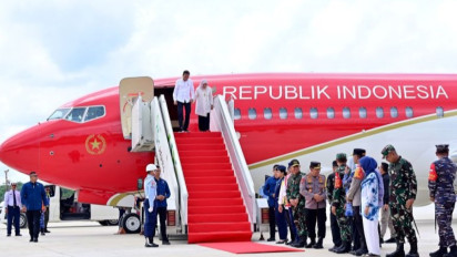 Untuk Pertama Kalinya, Pesawat Kepresidenan yang Angkut Presiden Jokowi Mendarat di Bandara Nusantara
