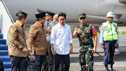 Bantahkan Isu Makin Renggang, Prabowo Subianto dan Gibran Rakabuming Raka Nampak Kompak di Solo