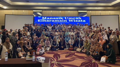 400 Jemaah ElHaramain Wisata Antusias Ikuti Manasik dan Pembekalan Umrah, Ada juga Fasilitas Suntik Vaksin Meningitis