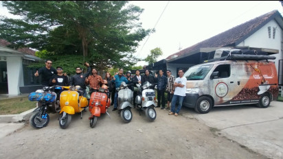 Komunitas Drama Vespa Touring Kelana Drama Vespa Telusur Aroma Kopi Nusantara dari Yogya-Titik Nol Sabang Aceh
