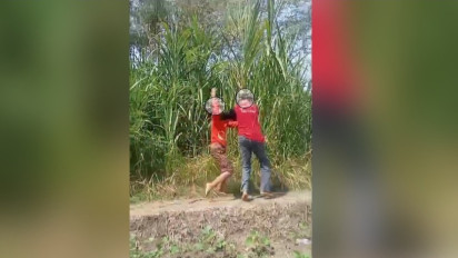 Viral Duel Gladiator Bocah SD di Pemalang, Disaksikan dan Direkam Temannya