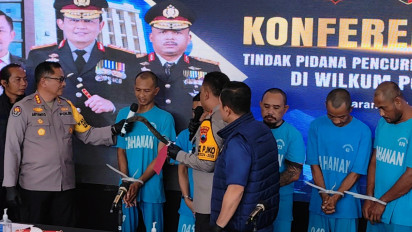 Gerombolan Pencuri Kayu Lumpuhkan Penjaga Perhutani di Pati, Kini Mewek di Kantor Polisi