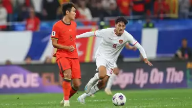 Striker Timnas Indonesia, Rafael Struick saat Hadapi China