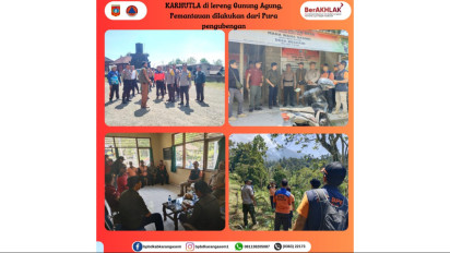 100 Hektar Hutan di Lereng Gunung Agung Terbakar, Titik Api Sulit Diakses Petugas