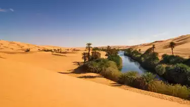 Ilustrasi gurun Sahara yang membentang di Maroko