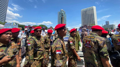 Ratusan Anak Buah Hercules Turun Gunung, Amankan Lautan Manusia di Bunderan HI