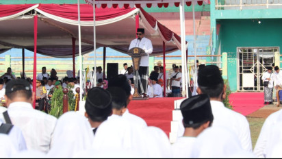 Ribuan Santri Ikuti Apel Hari Santri Nasional Ke 10 Tingkat Jawa Tengah di Blora