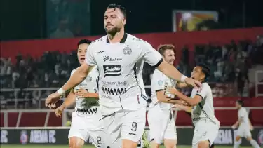 Selebrasi Marko Simic usai Cetak Gol Buat Persija