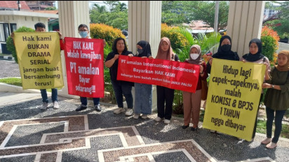 Eks Karyawan PT Amalan Internasional Indonesia Gelar Aksi Tuntut Hak di Pengadilan Hubungan Industrial Yogyakarta